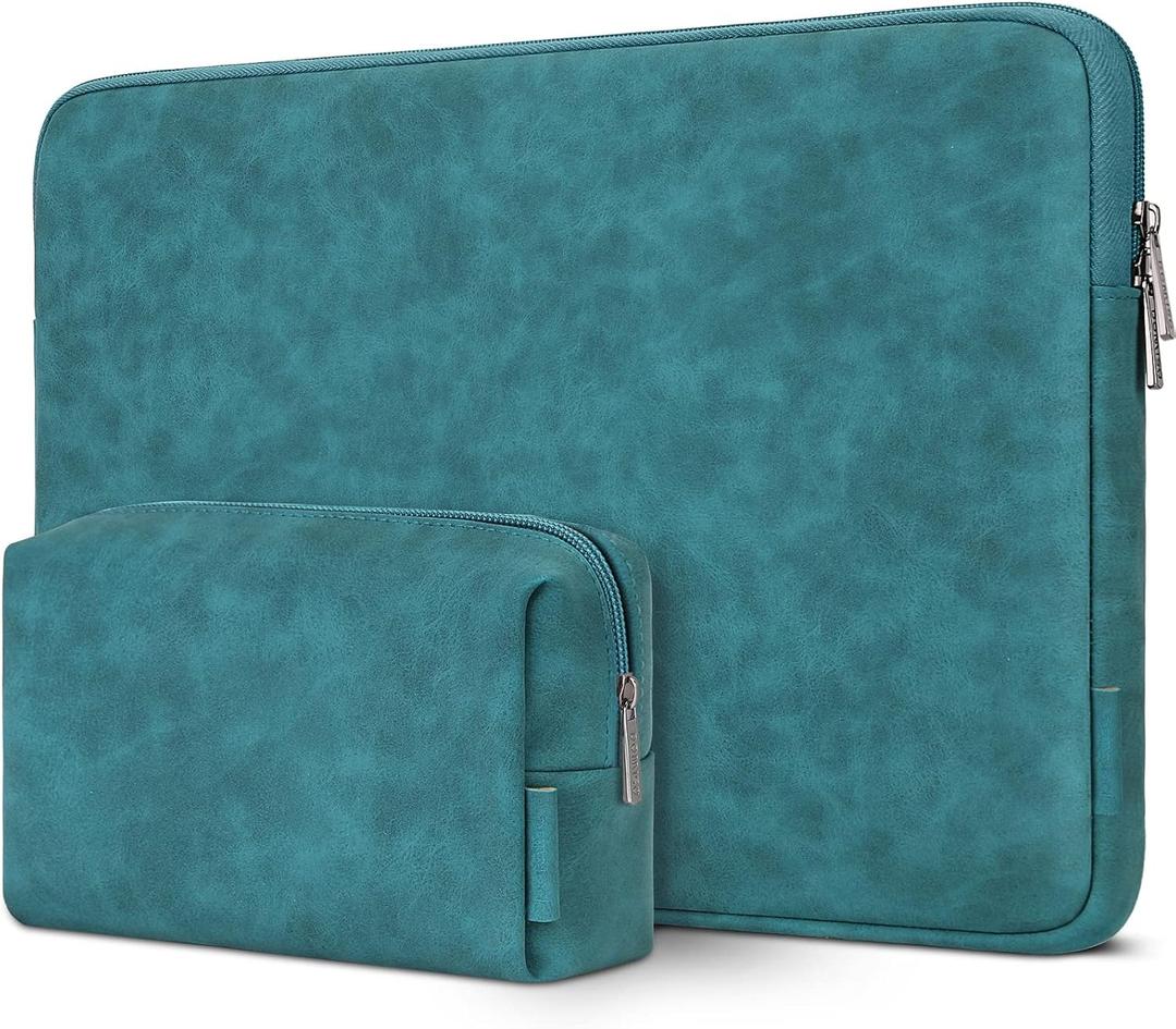 DOMISO 17 inch Laptop Sleeve Protective Case Cover Compatible with 17-17.3 inch HP Dell ASUS Lenovo Chromebook,Waterproof Computer Cases Bag with Accessory Pouch,Turquoise