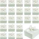 PH PandaHall 30pcs Paper Box Gift Boxes Foldable Candy Box Small Gift Packaging Boxes with Ribbon for Candy Cookie Proposal Wedding Gifts, Pale Green, 3.5x3.5x2 inch