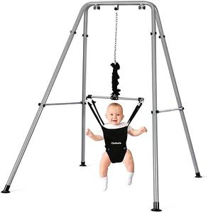 Cowiewie 2 in 1 Baby Jumper, with Strong Support Stand and Baby Walking Harness Function, Fun Activity for 6-24 Months Old
