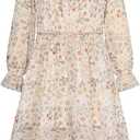 GRACE KARIN Girls Floral Casual Dress Autumn Winter Long Sleeve Casual Dress, Size: 8Y