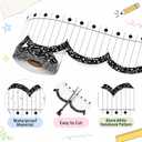 68.9 Feet Composition Notebook Bulletin Board Borders Black and White Scalloped Border Trims Back to School Classroom Borders Decoration for School Classroom Chalkboard Office Home