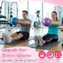 4 Pcs Small Exercise Pilates Ball Bulk 9 Inch Mini Yoga Balls Anti Burst and Slip for Stability, Fitness, Physical Therapy, Stretching & Core Workout at Home Gym Office Class