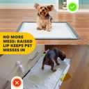 Skywin TidyFriend 2 Pack Dog Pee Pad Holder Tray - Fits Up to 24 x 24 Pee Pad Holder for Dogs - Stable Grip, Raised Edges, Quick-Wipe Silicone Surface Dog Pad Holder for Indoor (Dark Grey)