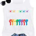BANGELY Gay Pride Tank Top Women Everyone is Here Rainbow Heart Graphic Shirt LGBTQ Equality Inspiried Tank Casual Vest Tops S