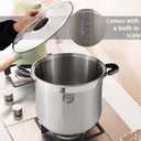 Vivicreate 11.5 Quart Stainless Steel Stock Pot with Lid Large Induction Cooking Pot for Pasta Soup Boiling Stew with Measurement Marks and Handles