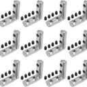 uxcell L-Shape Interior Joint Bracket, 16Pcs Inside Corner Connectors with M5 Screws for 3030 Series Aluminum Extrusion Profile Slot 8mm (Silver)