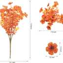 Outdoor Artificial Flowers, 8 Bundles Fake Flowers Autumn Decoration, No Fade Faux Plastic Shrubs for Garden Patio Porch Window Box Decor (Fall Orange)