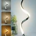 Yarra-Decor Modern Spiral Bedside Lamp - 3 Colors Touch Control LED Table Lamp, Stepless Dimmable Nightstand Lamps for Bedroom Living Room & Office(3000K 4000K 5000K)