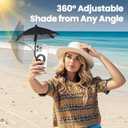 OUTXE Magnetic Phone Umbrella, Universal Mini Tanning Sun Shade Cover Compatible with Magsafe Cell iPhone/Android/iPad/Kindle (Black)