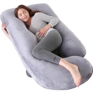 Pregnancy Pillows for Sleeping, U Shaped Full Body Maternity Pillow with Removable Cover - Support for Back, Legs, Belly, HIPS for Pregnant Women, 57 Inch Pregnancy Pillow for Women, Grey