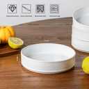 GBHOME 7.5'' Stoneware Pasta Bowls, Serving Bowls Set of 6 for Kitchen, Double Reactive Glaze Bowls for Fruit,Pasta,Salad,Oatmeal,Meal, Microwave Safe (6 pcs),Sugar White