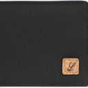 Lanyani Minimalist Fabric Wallet Bifold RFID Blocking (Black and Blue)