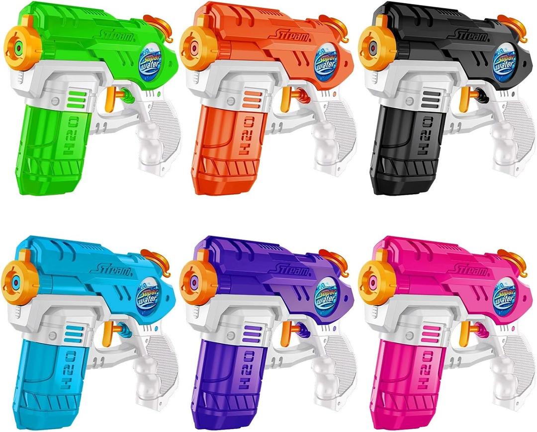 Water Guns for Kids 6 Pack Squirt Guns Water Soaker Blaster 220CC Capacity 15-20 Feet Shooting Range Water Gun for Boys Girls Toddlers Swimming Pool Beach Toys Water Fighting Toys