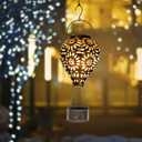 Hot Air Balloon Solar Lantern,Hanging Lantern Outdoor Waterproof Decorative Metal LED Solar Lights for Trees Patio Garden Yard Porch Decor, Gold
