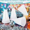 Woanger 12 Pieces Cheer Megaphone for Party Favors Sports Cheers Party Noisemaker DIY Plastic Megaphone for Sports Match Mardi Gras Outdoor Activities(White)