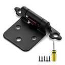 Ravinte 50 Pack 25 Pairs 1/2" Overlay Cabinet Door Hinges Kitchen Black Semi-Concealed Hinges Face Mount Self-Closing Cabinet Hardware with Bumpers & Screwdriver