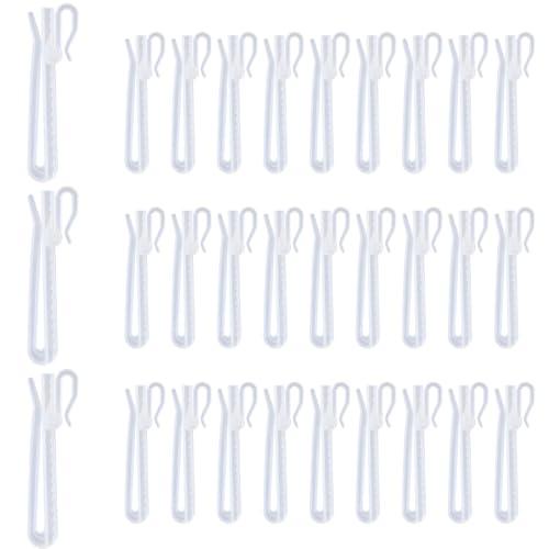 Plastic Curtain Hooks, Adjustable Pinch Pleat Hooks, Ratchet System Pinch Pleat Curtain Hooks for Window Curtain, Door Curtain and Shower Curtain (30PCS)