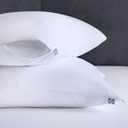 Sealy Performance 100% Cotton Breathable Moisture Wicking Fabric Machine Washable Zippered Pillow Protector, White -JMB, S/Q