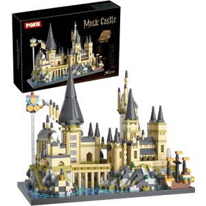 PQKIE Magic Castle Micro Mini Building Set, 2743 Pcs Magic House Model Building Toys, STEM Creative Magic World Office and Home Decor Bricks Kits, Christmas Birthday Gift for Adults Teens Kids 14+