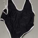 ALLureLove Swimsuits for Women Sexy Monokini Deep V One Piece Bathing Suits Backless Cheeky Swimwear Semi Thong Bikini, Medium