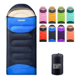 Lightweight Sleeping Bag for Adults, 3-Season Waterproof Backpacking Sleeping Bags with Compression Sack, Comfort Temp 50–68°F, Portable Camping Essential Gear for Travel, Hiking, Outdoor, Indoor
