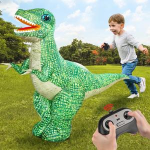 2.4GHZ Remote Control Inflatable Dinosaur Toy for Kids,Electric Toy Dinosaur with 360Rotation,Forward & Backward,Rechargeable Walking Dinosaur Toy for Boys Kids Age 6-8 8-12 Birthday Gifts