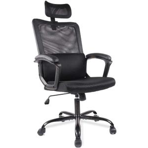 Office Chair, Ergonomic Mesh Home Office Computer Chair with Lumbar Support/Adjustable Headrest/Armrest and Wheels/Mesh High Back/Swivel Rolling (Black)