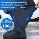 Waterproof Shoe Covers for Rain, Outdoor Cycling Non-Slip Rain Boots Covers Foldable Reusable Overshoes with Reflector for Women & Men (Large, Black)