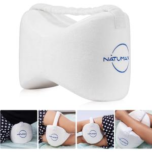 Knee Pillow for Side Sleepers - Sciatica Pain Relief - Back Pain, Leg Pain, Pregnancy, Hip and Joint Pain Memory Foam Leg Pillow + Free Sleep Mask and Ear Plugs - White