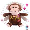 Hopearl Talking Monkey Repeats What You Say Nodding Electric Interactive Animated Toy Speaking Plush Buddy Birthday Festival for Toddlers, 6.5''
