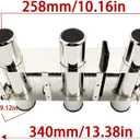 Haida 3 Tube Fishing Rod Holder & Boat Organizer Rod Rack Stainless Steel Fishing Rod Bracket Tube-linked Fishing Accessories Fishing Lovers' Gifts