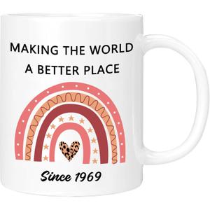 56th Birthday Gifts Ideas, 56th Birthday Decorations for Her Him Women Men, 1969 Turning 56 Year Old Birthday Coffee Mug Cup, 11oz