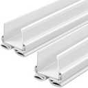 Yaocom 2 Strip White 32 Inch Vinyl U-Shape Door Bottom Seal, Slide on Weatherstrip Interior Door Bottom to Block Light and Reduce Noise Fits 32 x 1-3/8 Doors, Fills 1/2 1-1/2 Gaps