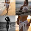 ZAFUL Women's Long Sarongs Floral Print Beach Bikini Wrap Skirt High Waist Swimwear Cover Ups Bottom Black One Size