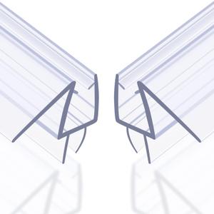 Shower Door Bottom Seal with Sweep 2Pack, 39"(990mm) Length PVC Clear Strips for 1/2"(10mm) Thick Frameless Glass Door, to Stop Water Leaking