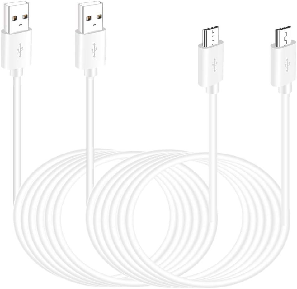 2 Pack 16.4FT Micro USB Cable Extension Power Cord for Wyze Cam YI Camera,Ring Indoor Cam (2nd Generation),PS4 Controller Charger Cord Long Old Android Charger USB A to Micro USB Charging Cable 15 FT
