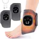 2PCS Foot Renew Triple Method Massager, 2 in 1 Foot Massager for Neuropathy, Feet Massage with 3 Vibration Mode & 4 Heat Levels, Wireless Portable Ankle Massager for Home or Travel Use