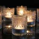 36 PCS Clear Glass Votive Candle Holders Set Hobnail Tealight Candle Holders for Fall Decor, Halloween, Weddings, Birthday Table Centerpiece Decorations