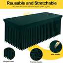 Smiry Spandex Tablecloth 6 Pack, Elastic Fitted Stretch Tablecloth for 8FT Rectangle Tables, Waterproof Washable Table Cover Skirt for Wedding, Banquet & Parties (Hunter Green, 96Lx30Wx30H Inch)