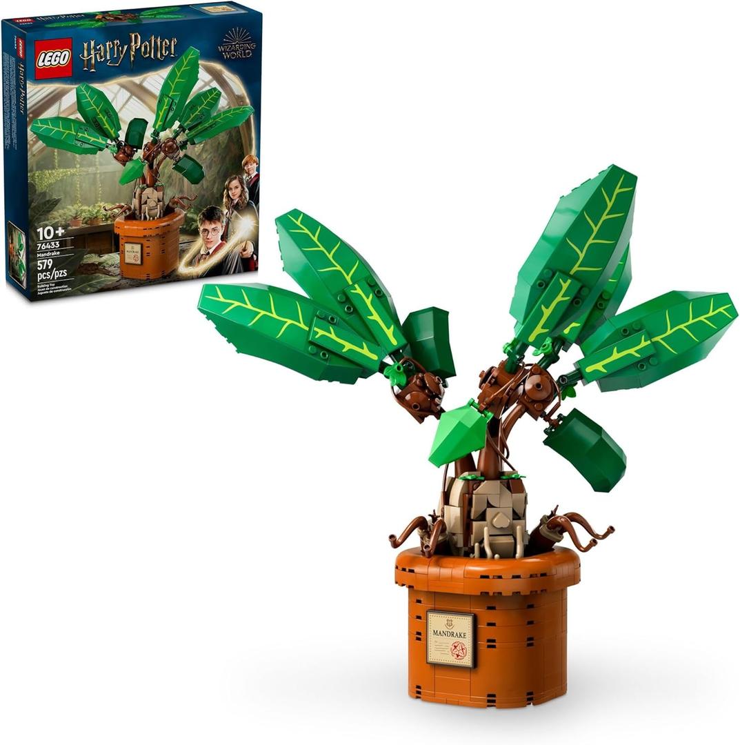 LEGO Harry Potter Mandrake Figure & Pot Plant Toy, Harry Potter Collectible Gift Idea for Kids, Magical Creature Playset for Room dcor, Harry Potter Toy for 10 Year Old Girls, Boys or Any Fan, 76433
