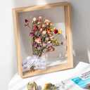 JOSON 2 PacksWooden Dried Flower Photo Frame Dried Flower Display Stand Decorative Floating Photo Frame (Wood Color 4x6)