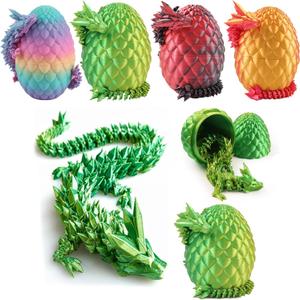 Qxbuhe 12 inch 3D Printed Dragon Eggs with Dragon Inside. Easter Dragon Eggs, Mystery Surprise Easter Eggs for Kids, Unique 3D Printed Animals (Turquoise)