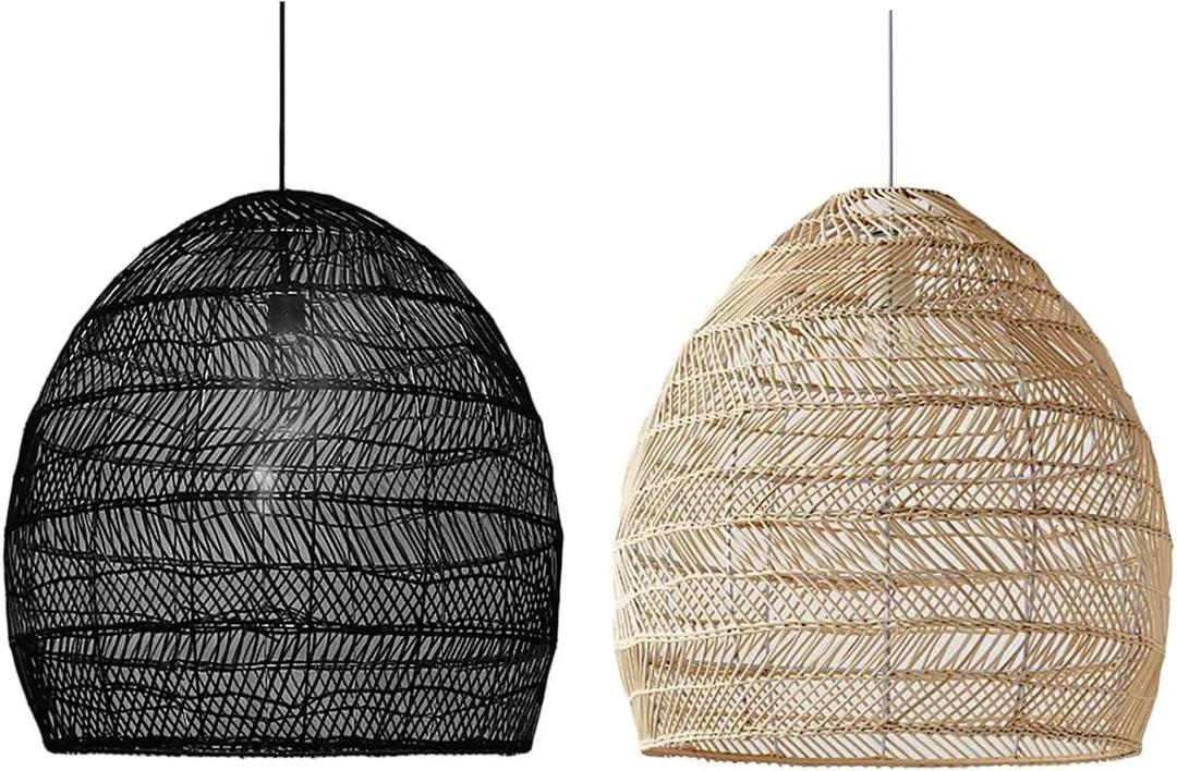 Japanese Hand Woven Bamboo Chandelier Decor Lampshade Restaurant Lantern Lamp (yellow)