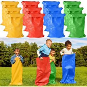 UNIFAMILY 12pcs Colorful Potato Sack Race Bags for Kids and Adults, 40 X 24inches Sack Race Bags for Outdoor Sports Games, Outdoor Lawn Games for Adults and Kids, Carnival Easter