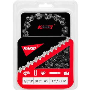 KAKEI Chainsaw Chain 12 Inch 3/8" LP Pitch .043" Gauge 45 Drive Links Fits Dewalt 20V DCCS620, Kobalt 1224, WG350/ 380, LCS1240 - DWO1DT612, R45 (1 Chain) - Semi Chisel