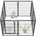 FXW Garden Fence 40in(H) x 18.0ft(L), 8 Panels Decorative Dog Fence Outdoor for The Yard  Heavy Duty Metal Animal Barrier for Dog and Rabbit, Easy Setup, Black