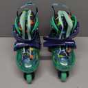 Kids Roller Skates for Beginners - ZOOBLISS Toddler Roller Skates for Boys and Girls Ages 3-7 with Light-Up Wheels & 4 Adjustable Sizes, Tri-Wheel Training Skates for Kids (S-Small(11C-1Y US), Dinosaur Blue)