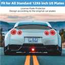 2 Pack License Plate Protector, Plate Cover for Car Plastics Front/Rear License Plate Covers (Transparent D)