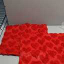 Mother's Day Heart Pillow Cover,3D Embossed Heart-Shaped Throw Pillow Case, Soft Plush Decorative Cushion Cover for Bed Couch, Romantic Home Decor Gift Red 1Pcs