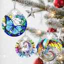 Stained Glass Ornament, Christmas Ornament, Hanging Ornaments for Home Decor & Christmas Tree Ornaments Exquisite Holiday Decor, Xmas Gifts & Holiday Present - Butterfly